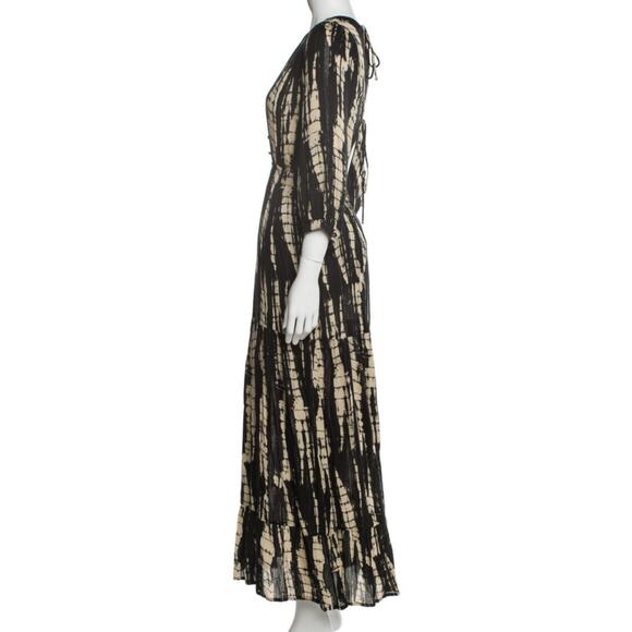 Ba&sh Kezia Lady Black Tie Dye Open Back Tiered Maxi Dress 1 S - Picture 7 of 12